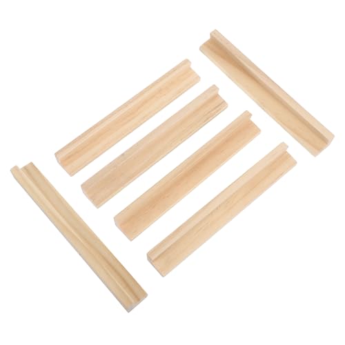 KONTONTY 6 Stück Englische Alphabetbasis Ausstellungsstand Desktop-Dominohalter Desktop-Domino-Basen Zubehör für Brettspiele Basis anzeigen Präsentationshalter aus Holz Kiefernholz Beige von KONTONTY
