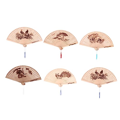 KONTONTY 6 Stück Faltbare Holzfächer im Chinesischen Stil Dekorative Offene Fächer für Hochzeiten Partys und Alltag für Damen und Herren KONTONTY 6 Stück Faltbare Holzfächer im Chinesischen Stil Dekorative Offene Fächer für Hochzeiten Partys und Alltag für Damen und Herren von KONTONTY