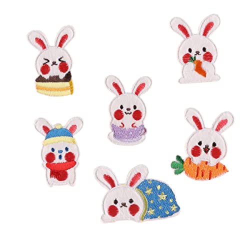 KONTONTY 6 Stück Gestickte Aufnäher sewing accessories für nähbegeisterte Patch Reparatur Fixer Stoff Stickereiflecken Dekorationsmaterialien für Kleidung Polyesterfaden Colorful von KONTONTY