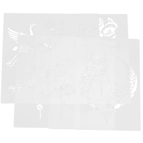 KONTONTY 6 Stück Handgeschriebene Zeitungsschablonen Hohl Wiederverwendbar Hohl Handgedruckt Bastelbedarf Hohl Handgeschrieben Schablone Für Planer Das Haustier Weiß von KONTONTY