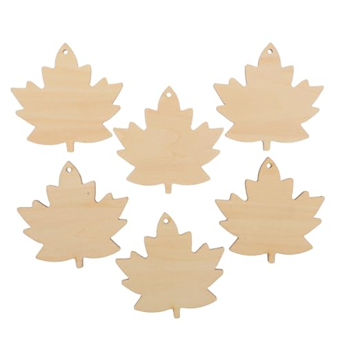 KONTONTY 6 Stück Holzchip DIY Ahornausschnitt Holzornamente für das Kunsthandwerk Ahornblattförmige hängende Ornamente unfertige Holzblätter Ahornblatt-Tags Herbstliches Holzdekor Beige KONTONTY 6 Stück Holzchip DIY Ahornausschnitt Holzornamente für das Kunsthandwerk Ahornblattförmige hängende Ornamente unfertige Holzblätter Ahornblatt-Tags Herbstliches Holzdekor Beige von KONTONTY