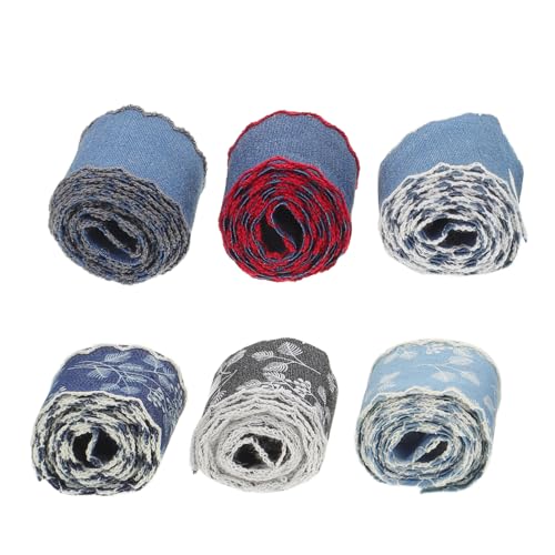 KONTONTY 6 Stück Jeansband Jeansstoff Bastelstreifen Jeansbesatz Zum Nähen Band Jeans Schwarzes Band Spitzenband Stickerei Spitzenbesatz Brautsträuße Bänder Stoffband Für KONTONTY 6 Stück Jeansband Jeansstoff Bastelstreifen Jeansbesatz Zum Nähen Band Jeans Schwarzes Band Spitzenband Stickerei Spitzenbesatz Brautsträuße Bänder Stoffband Für von KONTONTY