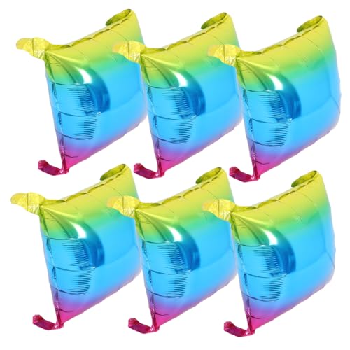KONTONTY 6 Stück Kleine Folienballons kleine Luftballons Alles zum Jubiläumsballons quadratischer Ballon quadratischer Folienballon Aluminiumfolie von KONTONTY