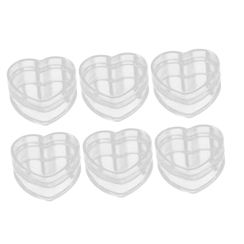 KONTONTY 6 Stück Kleine Transparente Herz Geschenkboxen Stabile Candy und Favor Boxen für Süßigkeiten Schmuck und Kleine Geschenke Vielseitige Präsentationsboxen für Party und Geburtstag von KONTONTY