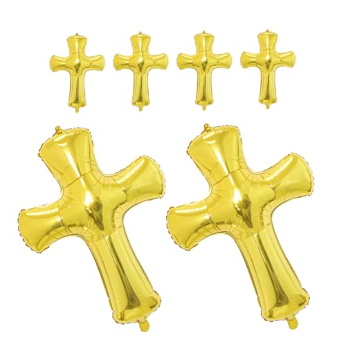 KONTONTY 6 Stück Kreuzballon Hochzeit Luft Oh kreuzen bunt taufen Ballondekorationen für die Babyparty Ballondekorations -Kit Brautduschenballons Aluminiumfolie Golden KONTONTY 6 Stück Kreuzballon Hochzeit Luft Oh kreuzen bunt taufen Ballondekorationen für die Babyparty Ballondekorations -Kit Brautduschenballons Aluminiumfolie Golden von KONTONTY