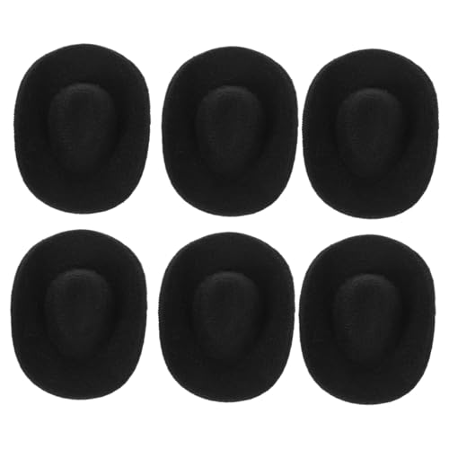 KONTONTY 6 Stück Mini-Jazzhut Haustierdekorationshandwerk Basteln Sie Halloween-Minihüte Kleiner Cowboyhut Beflockter Puppenhut Mini -Formale Hüte Miniatur-Cowboyhut Eva Schwarz von KONTONTY