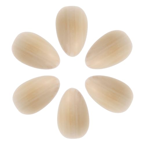 KONTONTY 6 Stück Ostern-Doodle-Eier Party geformt Token groß Dekorateur holz ostereier ostereier DIY Ostern Dekoration Bastelei aus Holz für Ostern unfertige leere Holzscheiben Khaki von KONTONTY