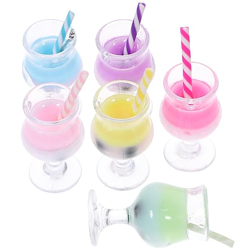 KONTONTY 6 Stück Puppenhaus Zubehör Teiliges Bubble Tea Modell und Realistische Dekoration für DIY Häuser und Landschaften von KONTONTY