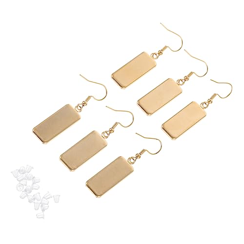 KONTONTY 6 Stück Rechteckige Anhänger mit Edelstein Einlage für Diy Schmuck für Ohrringe und Kreative Bastelprojekte Robust und von KONTONTY