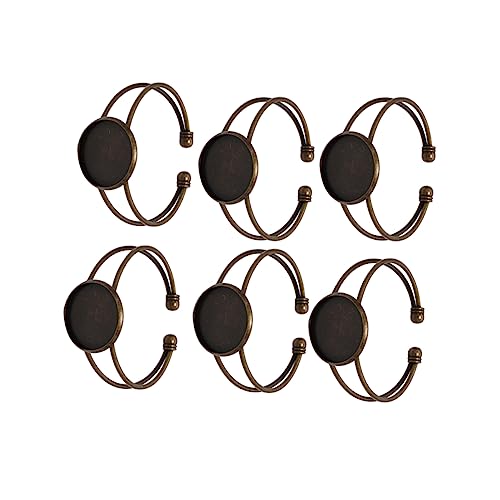 KONTONTY 6 Stück Runde Kupfer Y Förmige Verstellbare Armband Basis DIY Cabochon Lünette für Schmuckherstellung Antike Bronze Anhänger Geeignet KONTONTY 6 Stück Runde Kupfer Y Förmige Verstellbare Armband Basis DIY Cabochon Lünette für Schmuckherstellung Antike Bronze Anhänger Geeignet von KONTONTY