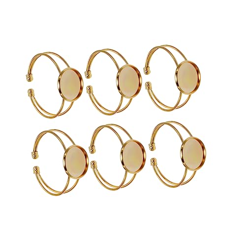 KONTONTY 6 Stück Rundes Kupfer Y Form Armband Rohlinge DIY Schmuckherstellung Verstellbare Basis für Cabochons Charm Anhänger von KONTONTY