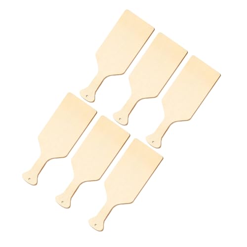 KONTONTY 6 Stück Schneidebrett mit Holzgriff holzbrett bastelholzplatte unfertiges Holzpaddel kleines Holzpaddel Handpaddel Holzpaddel für das Handwerk unfertige Holzpaddel Buchsbaum Beige von KONTONTY