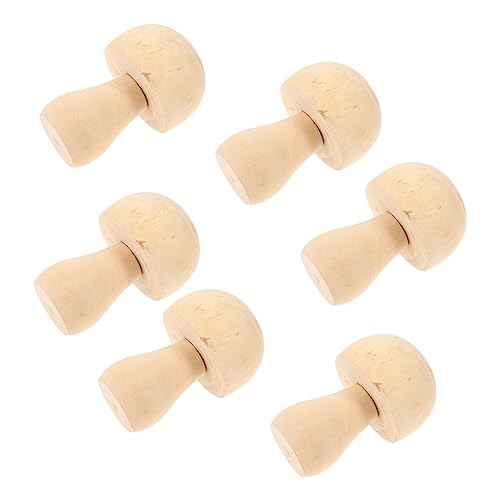 KONTONTY 6 Stück Teiliges DIY Holzpilz Kleine Handgefertigte Holzskulpturen zum Bemalen Natürliche Ornamente Langlebige Ungiftige Holzfiguren für Kreative Bastelprojekte KONTONTY 6 Stück Teiliges DIY Holzpilz Kleine Handgefertigte Holzskulpturen zum Bemalen Natürliche Ornamente Langlebige Ungiftige Holzfiguren für Kreative Bastelprojekte von KONTONTY