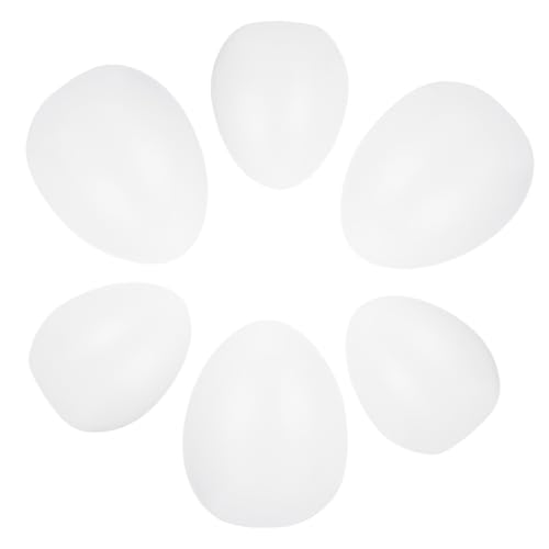 KONTONTY 6 Stück Teiliges DIY Ostereier aus Kunststoff Handbemalte Eier für Kreative Dekorationen Ostern Bastelprojekte und Fotorequisiten Große Kleine Eier von KONTONTY
