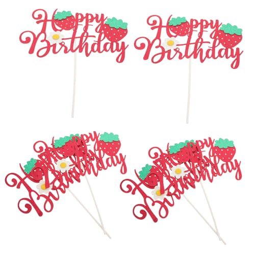 KONTONTY 6 Stück Teiliges Erdbeer Cake Topper mit Glitter Blumen Wiederverwendbare Cake Picks Lebendige Tortendeko für Mädchen Ersten Geburtstag Einfache Montage Vielseitig für Sommer KONTONTY 6 Stück Teiliges Erdbeer Cake Topper mit Glitter Blumen Wiederverwendbare Cake Picks Lebendige Tortendeko für Mädchen Ersten Geburtstag Einfache Montage Vielseitig für Sommer von KONTONTY