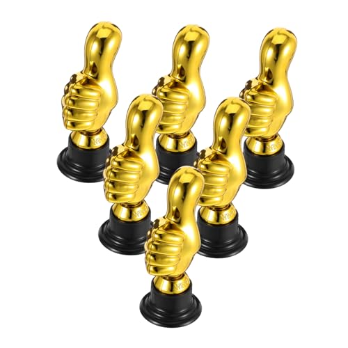 KONTONTY 6 Stück Teiliges Goldene Mini Trophäen für Preisverleihungen Spiele Feste und Dekoration Lustige Auszeichnungen für Sportevents und Partys Kleine Pokale zur von KONTONTY