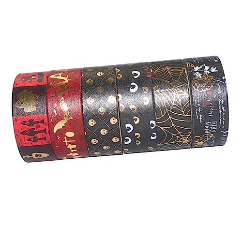 KONTONTY 6 Stück Teiliges Halloween Washi Tape Dekoratives Bronzing Scrapbook Klebeband Farbintensiv Leicht Ablösbar für DIY Notizbücher Tagebücher Geschenkanhänger Bastelprojekte KONTONTY 6 Stück Teiliges Halloween Washi Tape Dekoratives Bronzing Scrapbook Klebeband Farbintensiv Leicht Ablösbar für DIY Notizbücher Tagebücher Geschenkanhänger Bastelprojekte von KONTONTY