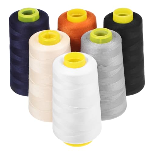 KONTONTY 6 Stück Teiliges Nähgarn Hochwertigem Polyester Yards Farben für Nähmaschine und Handnähprojekte Langlebig und Farbecht für Kreative Anwendungen von KONTONTY