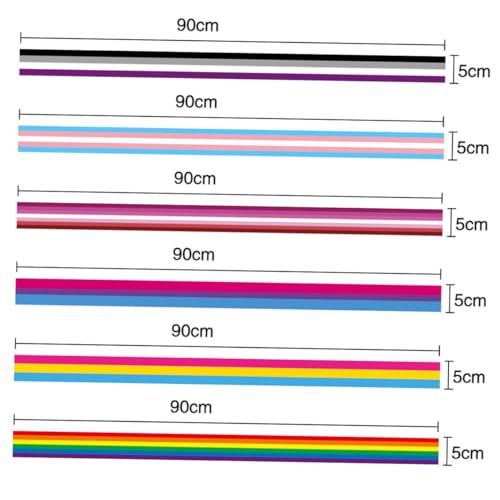 KONTONTY 6 Stück Teiliges Regenbogen dekobänder aus Polyester Vielseitig Einsetzbar für DIY haarband Geschenkverpackung Basteln Party Festdekoration von KONTONTY