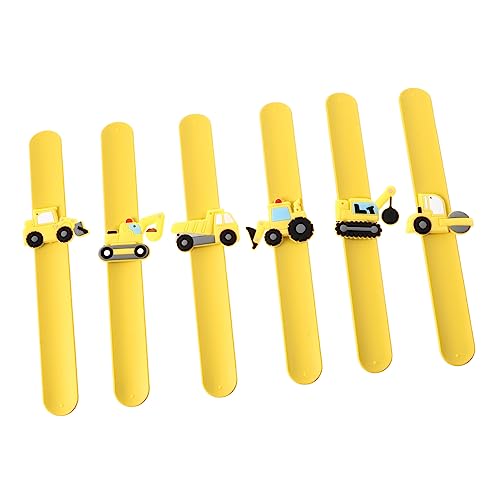 KONTONTY 6 Stück Teiliges Slap Armband Bunte Silikon Schnapparmbänder mit Cartoon Baustellenfahrzeugen Strapazierfähig Farbecht Sicher für Kindergeburtstag Partygeschenke und Mitgebsel KONTONTY 6 Stück Teiliges Slap Armband Bunte Silikon Schnapparmbänder mit Cartoon Baustellenfahrzeugen Strapazierfähig Farbecht Sicher für Kindergeburtstag Partygeschenke und Mitgebsel von KONTONTY
