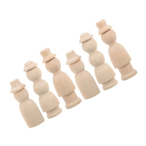 KONTONTY 6 Stück Teiliges Unvollendete Holzfiguren zum Bemalen Leichte DIY Graffiti Peg Dolls Holz Blanke Holzpuppen für Kreative Handmalerei und Bastelprojekte KONTONTY 6 Stück Teiliges Unvollendete Holzfiguren zum Bemalen Leichte DIY Graffiti Peg Dolls Holz Blanke Holzpuppen für Kreative Handmalerei und Bastelprojekte von KONTONTY