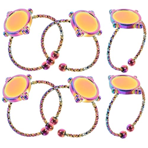 KONTONTY 6 Stück Teiliges Verstellbare Ring Basisplatten für Diy Schmuck Runde Ringblanks für Kreative Bastelprojekte Ring Halter für Jede KONTONTY 6 Stück Teiliges Verstellbare Ring Basisplatten für Diy Schmuck Runde Ringblanks für Kreative Bastelprojekte Ring Halter für Jede von KONTONTY