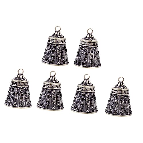 KONTONTY 6 Stück Teiliges Vintage Kupferglocken Anhänger Dekorative Lection Bell für DIY Bastelprojekte Schlüsselanhänger Geschenkideen für und Familie von KONTONTY