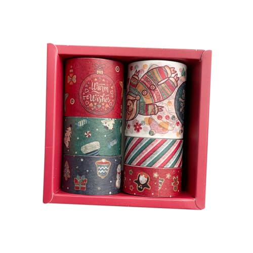 KONTONTY 6 Stück Teiliges Weihnachts Washi Klebeband mit Verschiedenen Mustern Dekoratives Papierklebeband für Geschenkverpackung DIY Karten Festliche Dekorationen Leicht Ablösbar für KONTONTY 6 Stück Teiliges Weihnachts Washi Klebeband mit Verschiedenen Mustern Dekoratives Papierklebeband für Geschenkverpackung DIY Karten Festliche Dekorationen Leicht Ablösbar für von KONTONTY