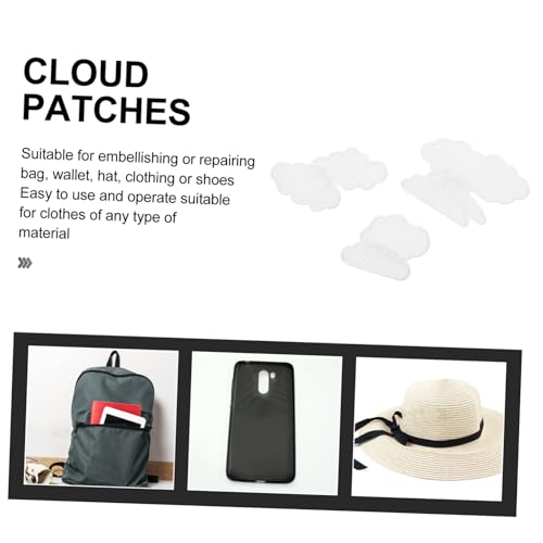 KONTONTY 6 Stück Teiliges Wolken Aufnäher Bestickte DIY Applikationen zum Aufbügeln Hautfreundliche Stoffflicken für Kleidung Rucksäcke Jeans und Kreative Bastelprojekte von KONTONTY