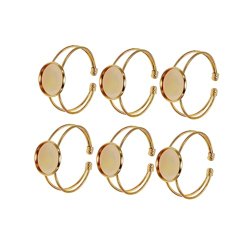 KONTONTY 6 Stück Teiliges Y Förmiges Kupfer Armbandrohling Verstellbare DIY Schmuckbasis Langlebig Rostfrei für Anhänger Goldfarben für Armbandgestaltung von KONTONTY