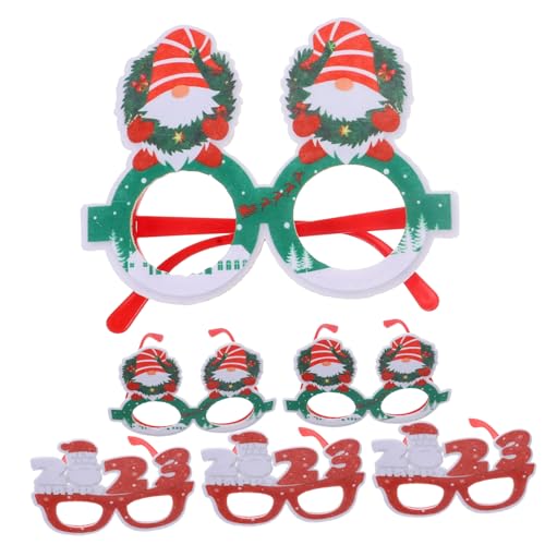 KONTONTY 6 Stück Weihnachtsbrillen für Teiliges Karneval Accessoire Partybrillen für Festliche Anlässe Weihnachtsdeko und Fotorequisiten von KONTONTY