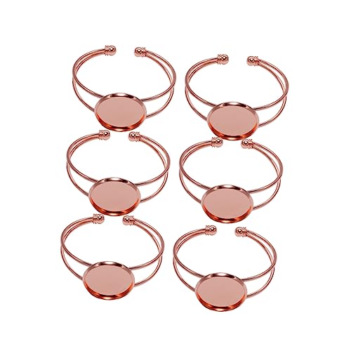 KONTONTY 6 Stück Y Förmige Verstellbare Armbandrohlinge aus Kupfer in Roségold für DIY Schmuckherstellung Langlebige Metallfassung für Cabochon Resin und Fotoarmbänder KONTONTY 6 Stück Y Förmige Verstellbare Armbandrohlinge aus Kupfer in Roségold für DIY Schmuckherstellung Langlebige Metallfassung für Cabochon Resin und Fotoarmbänder von KONTONTY