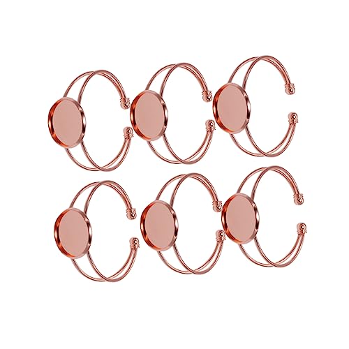 KONTONTY 6 Stück Y Form Armband Basis Roségold Kupfer DIY Schmuckherstellung Verstellbar Langlebig für Damen Fußkettchen Perlen Armbänder Zubehör von KONTONTY