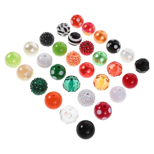 KONTONTY 60 Stück Bunte Strass Resin Perlen Runde Klobige Perlen für DIY Armbänder und für Kreative Projekte mit Gleichmäßigen Löchern für Einfaches Fädeln KONTONTY 60 Stück Bunte Strass Resin Perlen Runde Klobige Perlen für DIY Armbänder und für Kreative Projekte mit Gleichmäßigen Löchern für Einfaches Fädeln von KONTONTY