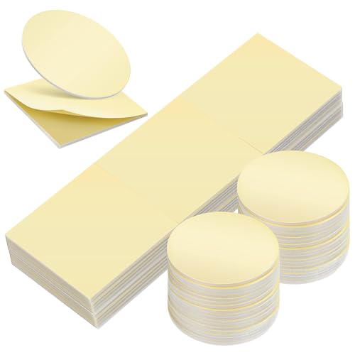 KONTONTY 60 Stück Doppelseitiges Klebeband Extra Starke Montagepads Runde und Quadratische Schaumstoffklebepads für Bastelprojekte Dekorationen und Langfristige Anwendungen von KONTONTY