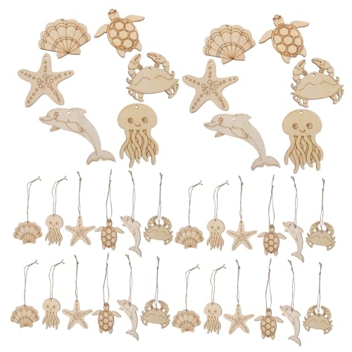 KONTONTY 60 Stück Holz-deko Meerestiere Unbehandelte Holzfiguren DIY Bemalbare Tierformen Leicht Tragbare Bastelstücke Für Strandparty Meeresthema Dekoration KONTONTY 60 Stück Holz-deko Meerestiere Unbehandelte Holzfiguren DIY Bemalbare Tierformen Leicht Tragbare Bastelstücke Für Strandparty Meeresthema Dekoration von KONTONTY