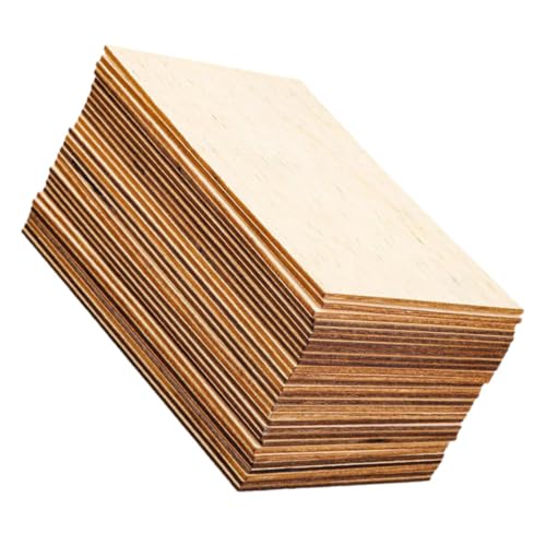 KONTONTY 60 Stück Leere Rechteckige Holzstücke Heimdekoration Unbehandeltes Holzhandwerk Holzscheiben Zum Basteln Holzrechtecke Zum Basteln Rechteckige Unbehandelte von KONTONTY