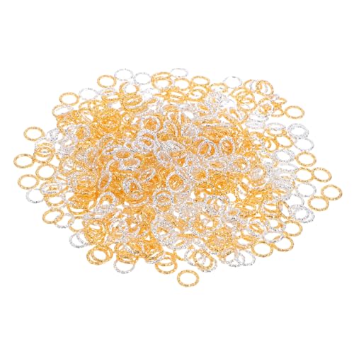 KONTONTY 600 Stück Facettierte Metallverbinder Jumps Ringe Gedrehte Öffnung Schmuckzubehör Für DIY Armband Halskette Schlüsselanhänger Gold Silber KONTONTY 600 Stück Facettierte Metallverbinder Jumps Ringe Gedrehte Öffnung Schmuckzubehör Für DIY Armband Halskette Schlüsselanhänger Gold Silber von KONTONTY