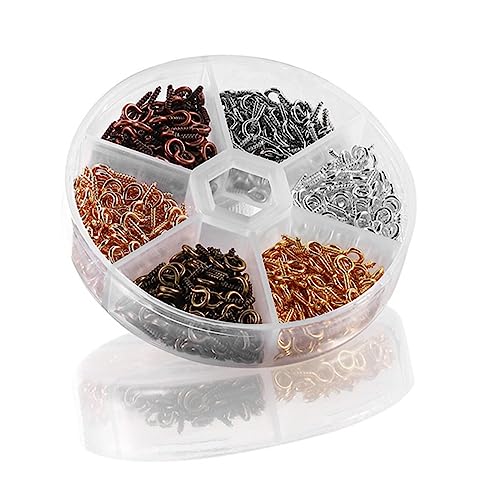 KONTONTY 600 Stück Selbstschneidende Ösenhaken Metallhaken Für Schmuck Schraubösen Zum Basteln KONTONTY 600 Stück Selbstschneidende Ösenhaken Metallhaken Für Schmuck Schraubösen Zum Basteln von KONTONTY