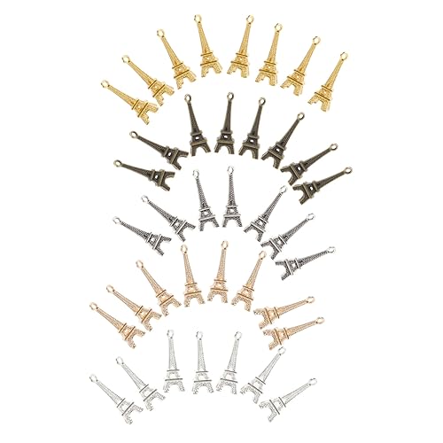 KONTONTY 60Stücke Eiffelturm Anhänger Legierung Schmuck Zubehör für DIY Halskette Schlüsselbund Zufällige Farbe Verarbeitung für Party von KONTONTY