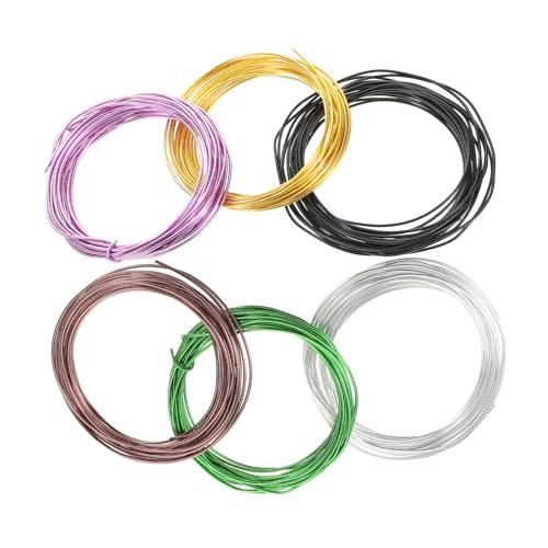 KONTONTY 6Rollen Aluminiumdraht Farben Robuster Basteldraht für Schmuckherstellung DIY Projekte Blumendekoration Langlebig und Vielseitig von KONTONTY