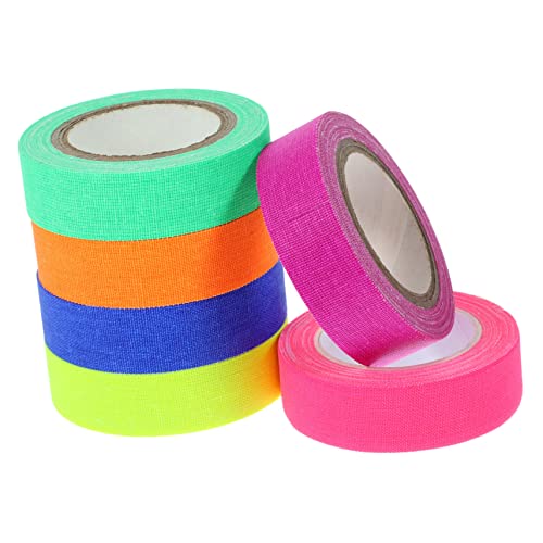 KONTONTY 6Rollen Neonband für UV Blacklight Fluoreszierendes Klebeband Farben für Partydekoration und Wandgestaltung und Langlebig von KONTONTY