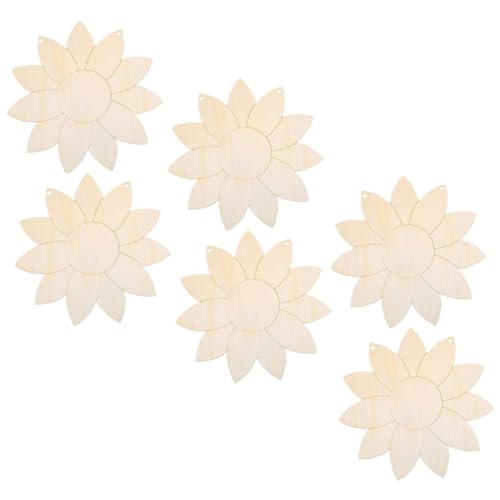 KONTONTY 6Stücke DIY Holzdekor Unvollendete Sonnenblumen Ausschnitte Robustem Holz für Malprojekte und Handwerk Kunstwerke und Dekoration von KONTONTY