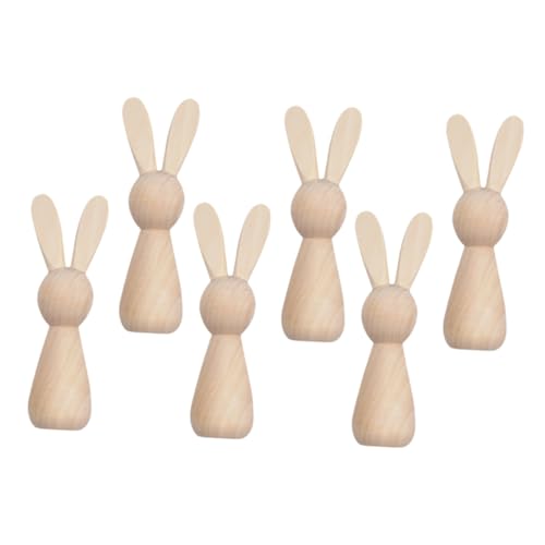 KONTONTY 6Stücke DIY Holzhasenfiguren Unvollendete Ostern zum Bemalen Robuste Holzdekoration für Bastelprojekte Vielseitige und Gartenornamente KONTONTY 6Stücke DIY Holzhasenfiguren Unvollendete Ostern zum Bemalen Robuste Holzdekoration für Bastelprojekte Vielseitige und Gartenornamente von KONTONTY