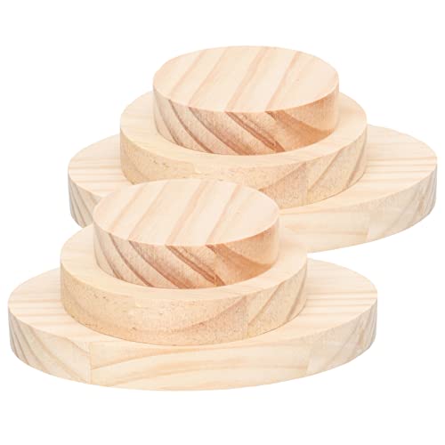 KONTONTY 6Stücke Holzplaques Unvollendete Holzbasis Handwerkstafeln für DIY Figuren Robuste und Langlebige Holzausstellungsbasis für Bastelprojekte von KONTONTY