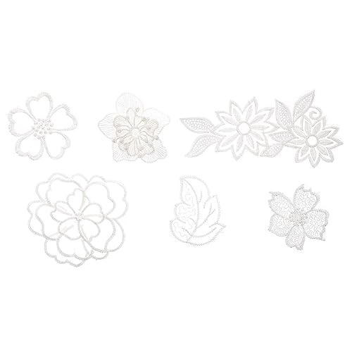 KONTONTY 6Stücke Teiliges Weißer Patches für DIY Nähprojekte Blumenmuster Dekorative Aufnäher für Kleider Röcke Taschen und Kunsthandwerk KONTONTY 6Stücke Teiliges Weißer Patches für DIY Nähprojekte Blumenmuster Dekorative Aufnäher für Kleider Röcke Taschen und Kunsthandwerk von KONTONTY