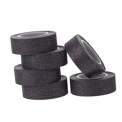 KONTONTY 6rollen Glitzer Papier Band Schwarze Bastelklebeband Rolle Diy Scrapbooking Papierband Handwerk Klebeband Für Geschenkverpackung von KONTONTY
