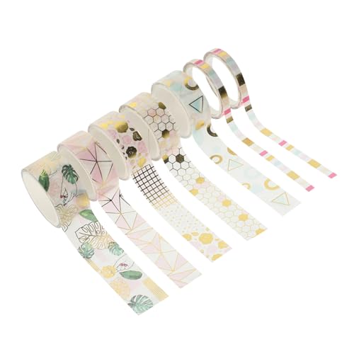 KONTONTY 7 Rollen Washi Tape Geometrisches Muster DIY Klebeband für Scrapbooking Geschenkverpackung und Kreative Bastelprojekte pro Rolle für Journals und Dekoration von KONTONTY
