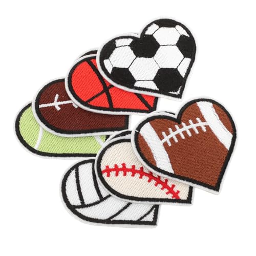 KONTONTY 7 Stück Teiliges Herz Patch Bestickte Stoffaufnäher für Jeans Kleidung und Diy Reparaturen Dekorative Applikationen für Sportartikel Taschen und Mehr von KONTONTY