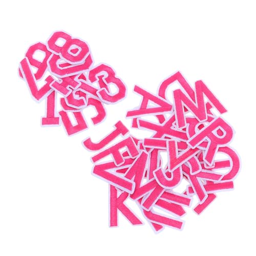 KONTONTY 72 Stück Teiliges Bestickte Buchstaben und Zahlen Aufnäher zum Aufbügeln für Kleidung und Hüte Polyester Applikationen A-z Einfache Diy-näharbeiten Vielseitig für Jeans und von KONTONTY